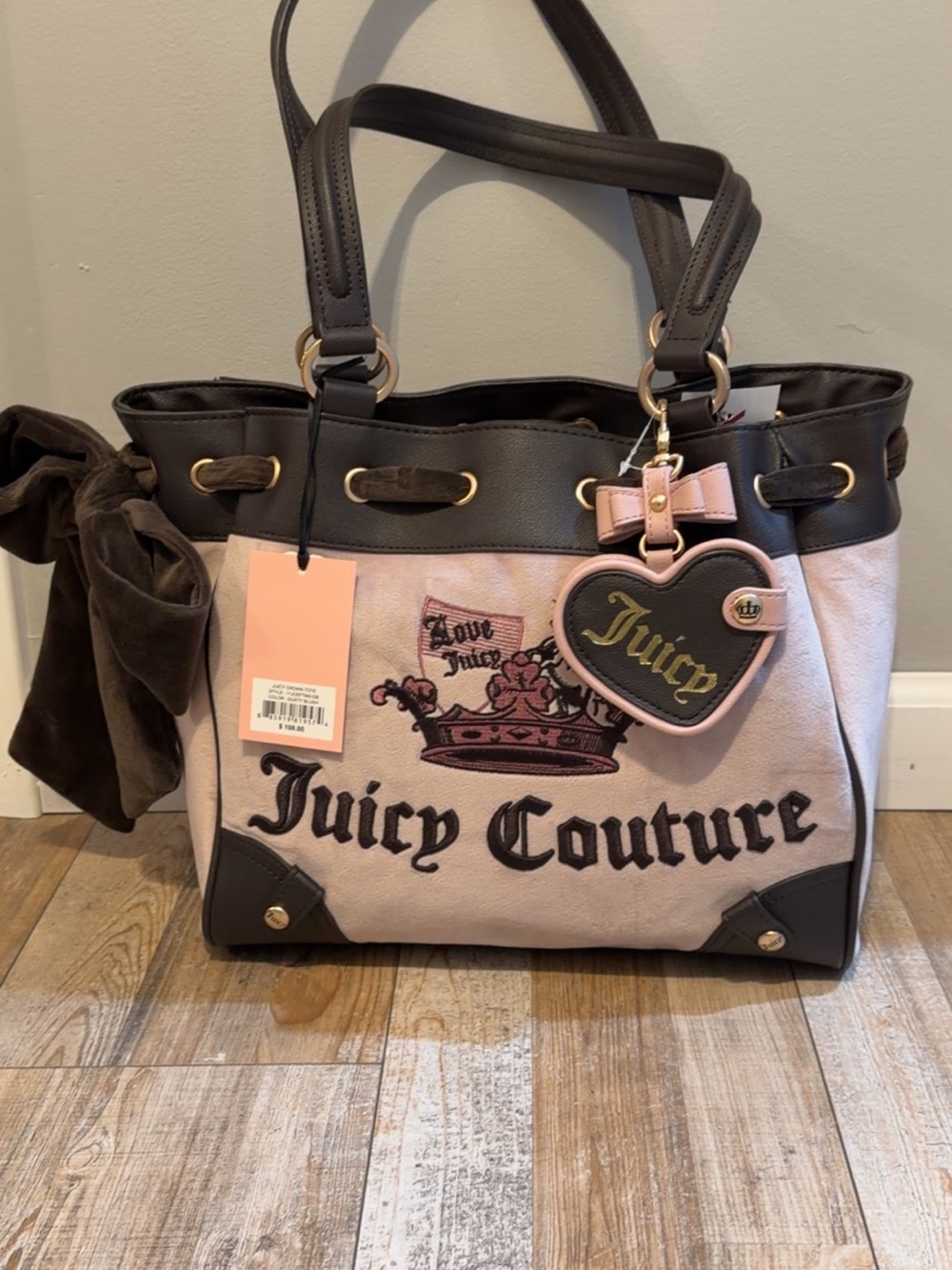 Juicy Couture Dusty Blush Crown Tote 🎀🤎